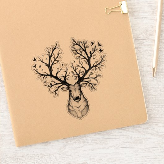 Nature Deer Aufkleber (Notizbuch)
