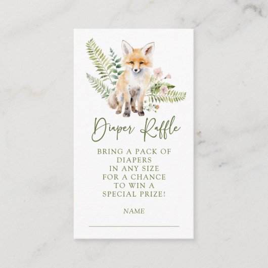 Nature Delight Fox Diaper Umschließungskarte Begleitkarte (Vorderseite)