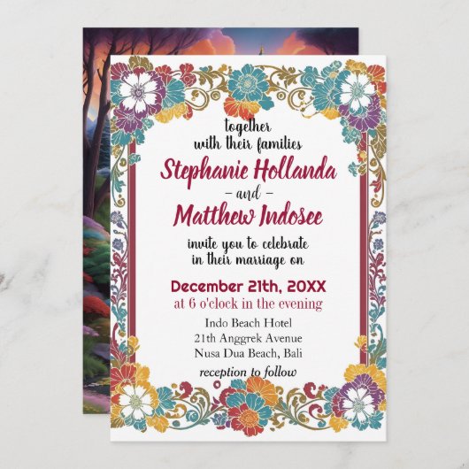 Nature Elegance & Majestic Beauty Banff Wedding - Einladung (Vorne/Hinten)