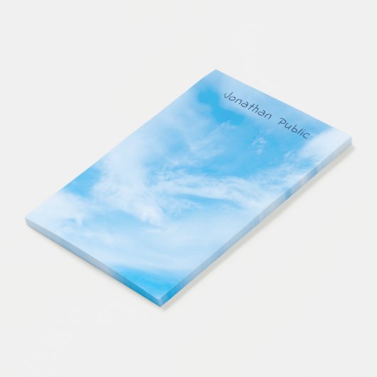 Nature Elegant Template White Clouds Blue Sky Post-it Klebezettel (angewinkelt)