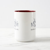 Nature Escape Camping Illustration Zweifarbige Tasse (Mittel)