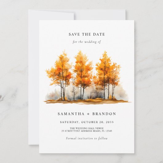 Nature Fall Landscape Hochzeit Save The Date (Vorderseite)