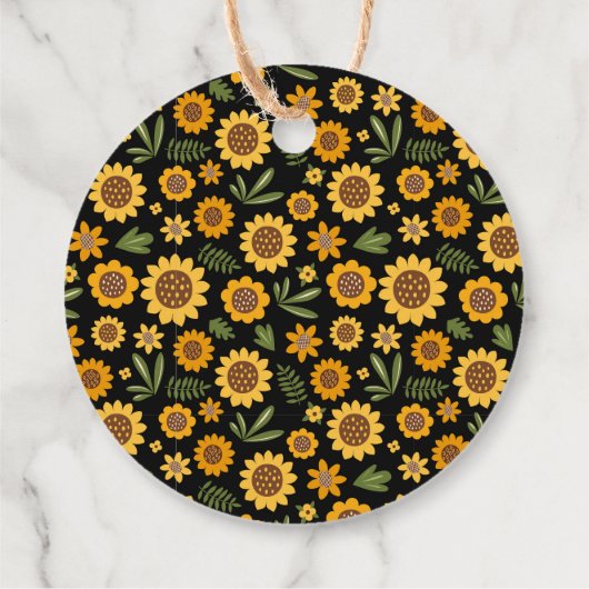 Nature Fall Sonnenblume Geschenkanhänger (Rückseite)