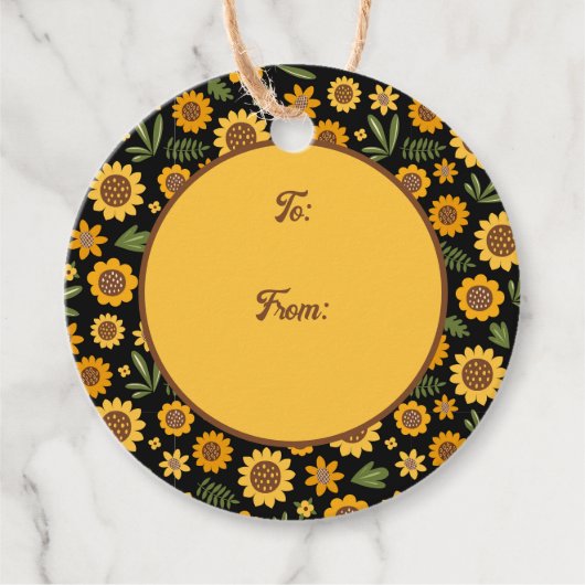 Nature Fall Sonnenblume Geschenkanhänger (Vorderseite)