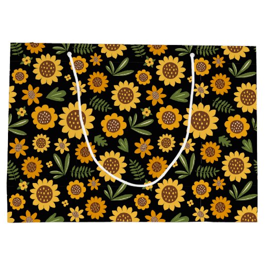 Nature Fall Sonnenblume Große Geschenktüte (Rückseite)