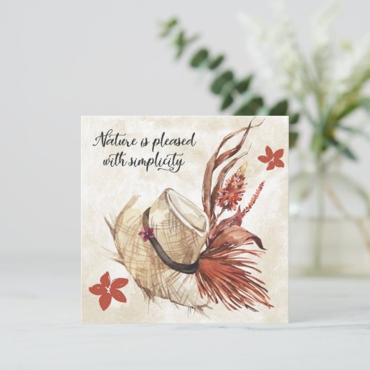 Nature Floral Hat Card (Stehend Vorderseite)