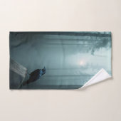 Nature Foggy Forest Bird Ravens and Crows Badhandtuch Set (Handtuch)