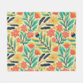 Nature Foliage: Blumenmuster nahtlos Muster. Fleecedecke (Vorderseite (Horizontal))