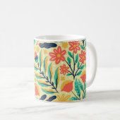 Nature Foliage: Blumenmuster nahtlos Muster. Kaffeetasse (VorderseiteRechts)