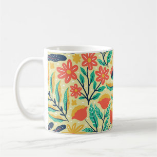 Nature Foliage: Blumenmuster nahtlos Muster. Kaffeetasse