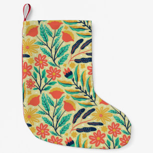 Nature Foliage: Blumenmuster nahtlos Muster. Kleiner Weihnachtsstrumpf
