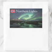 Nature Foto Nord Lights Rechteckiger Aufkleber (Tasche)