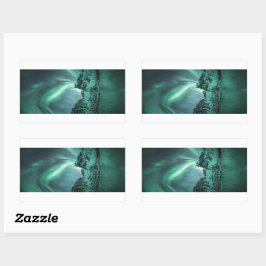 Nature Foto Nord Lights Rechteckiger Aufkleber