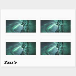 Nature Foto Nord Lights Rechteckiger Aufkleber