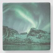 Nature Foto Nord Lights Steinuntersetzer (Vorderseite)
