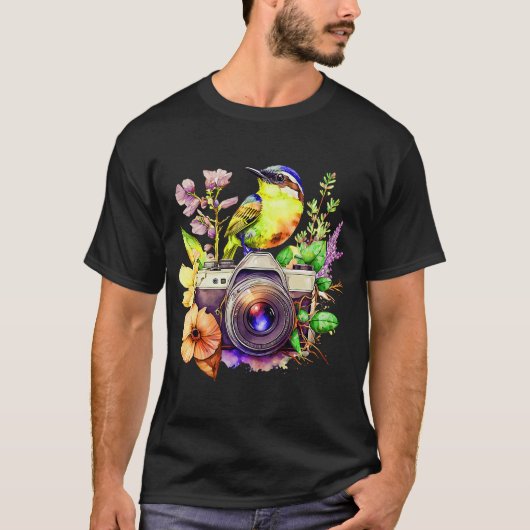 Nature Fotografy Liebe Blume und Vögel Watch C T-Shirt (Vorderseite)