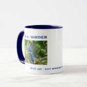 Nature Fotografy Shy Blue Jay Vogelbeobachter Tasse (Vorderseite Links)
