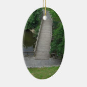Nature Fotogray Park Bridge Trees Green Keramik Ornament (Rechts)