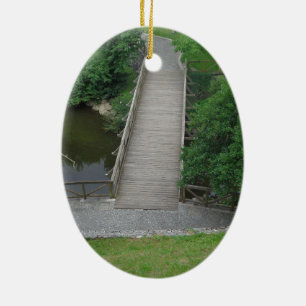 Nature Fotogray Park Bridge Trees Green Keramik Ornament