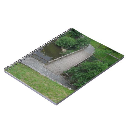 Nature Fotogray Park Bridge Trees Green Notizblock (Linke Seite)