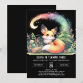 Nature Fun Fox Geburtstag digital Einladung (Vorne/Hinten)