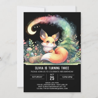 Nature Fun Fox Geburtstag digital Einladung