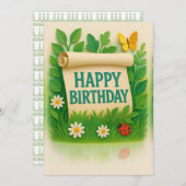 Nature Garden Happy Birthday Card (Vorne/Hinten)