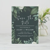 Nature Garden Pflanze Dark Green Wedding Save The Date (Stehend Vorderseite)