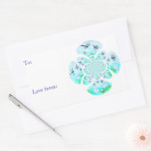 Nature Gemustert Dragonfly Wasserlilie Teich Custo Rechteckiger Aufkleber (Umschlag)