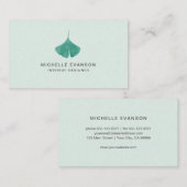 Nature Ginkgo Leaf Mint Green Simple Visitenkarte (Vorne/Hinten)
