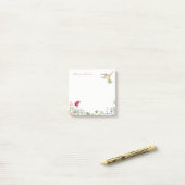 Nature Girl Hummingbird Ladybug Garden Mit Monogra Post-it Klebezettel (Auf Schreibtisch)