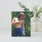 Nature Girl Outdoor Foto Postkarte (Stehend Vorderseite)