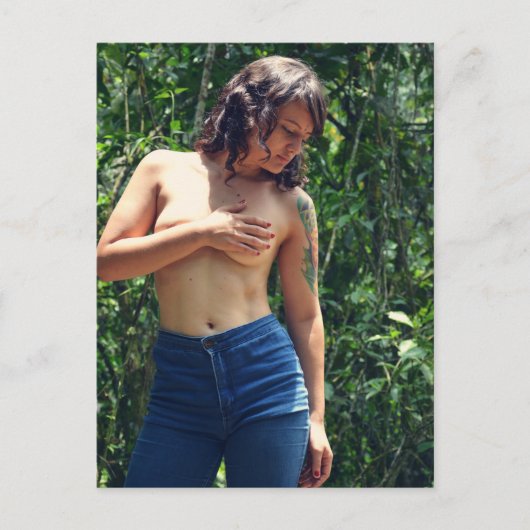 Nature Girl Outdoor Foto Postkarte (Vorderseite)