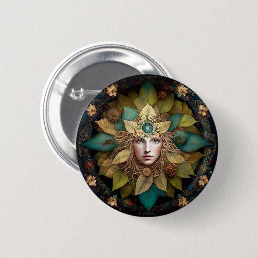 Nature Goddess Mandala Button (Vorne & Hinten)