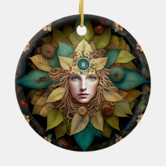 Nature Goddess Mandala Keramik Ornament (Hinten)