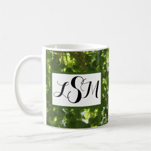 Nature Green Blätter Foto Tall Tree Monogram Kaffeetasse