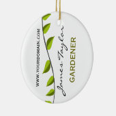 Nature Green Branch Leaf Sommergartengarten Silbernes Ornament (Rechts)