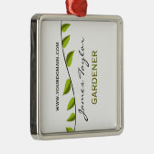 Nature Green Branch Leaf Sommergartengarten Silbernes Ornament (Rechts)