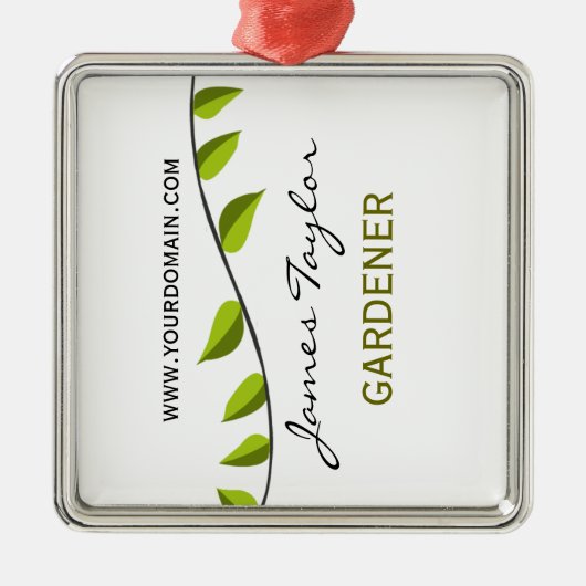 Nature Green Branch Leaf Sommergartengarten Silbernes Ornament (Vorne)