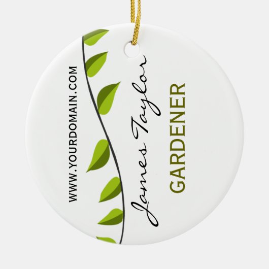 Nature Green Branch Leaf Sommergartengarten Silbernes Ornament (Vorne)