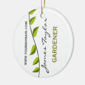 Nature Green Branch Leaf Sommergartengarten Silbernes Ornament (Links)