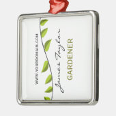 Nature Green Branch Leaf Sommergartengarten Silbernes Ornament (Links)
