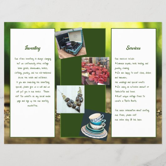 Nature Green Folded Shop Business Brochure Flyer (Hinten)