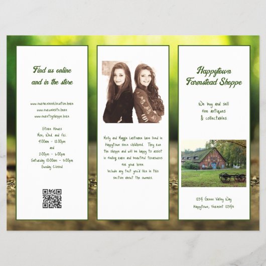 Nature Green Folded Shop Business Brochure Flyer (Vorne)