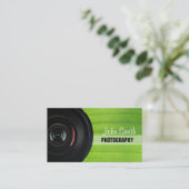 Nature Green Stripe Fotografie Visitenkarte (Stehend Vorderseite)