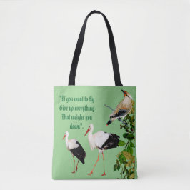 Nature Green Verlasse Storks Water Birds Monogramm Tasche