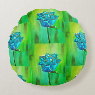 Nature Green Watercolor Blume Rundes Kissen