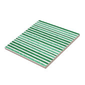 Nature Green White Horizontal Glitter Stripes Fliese (Seite)