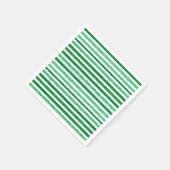 Nature Green White Horizontal Glitter Stripes Serviette (Ecke)