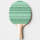 Nature Green White Horizontal Glitter Stripes Tischtennis Schläger (Vorderseite)